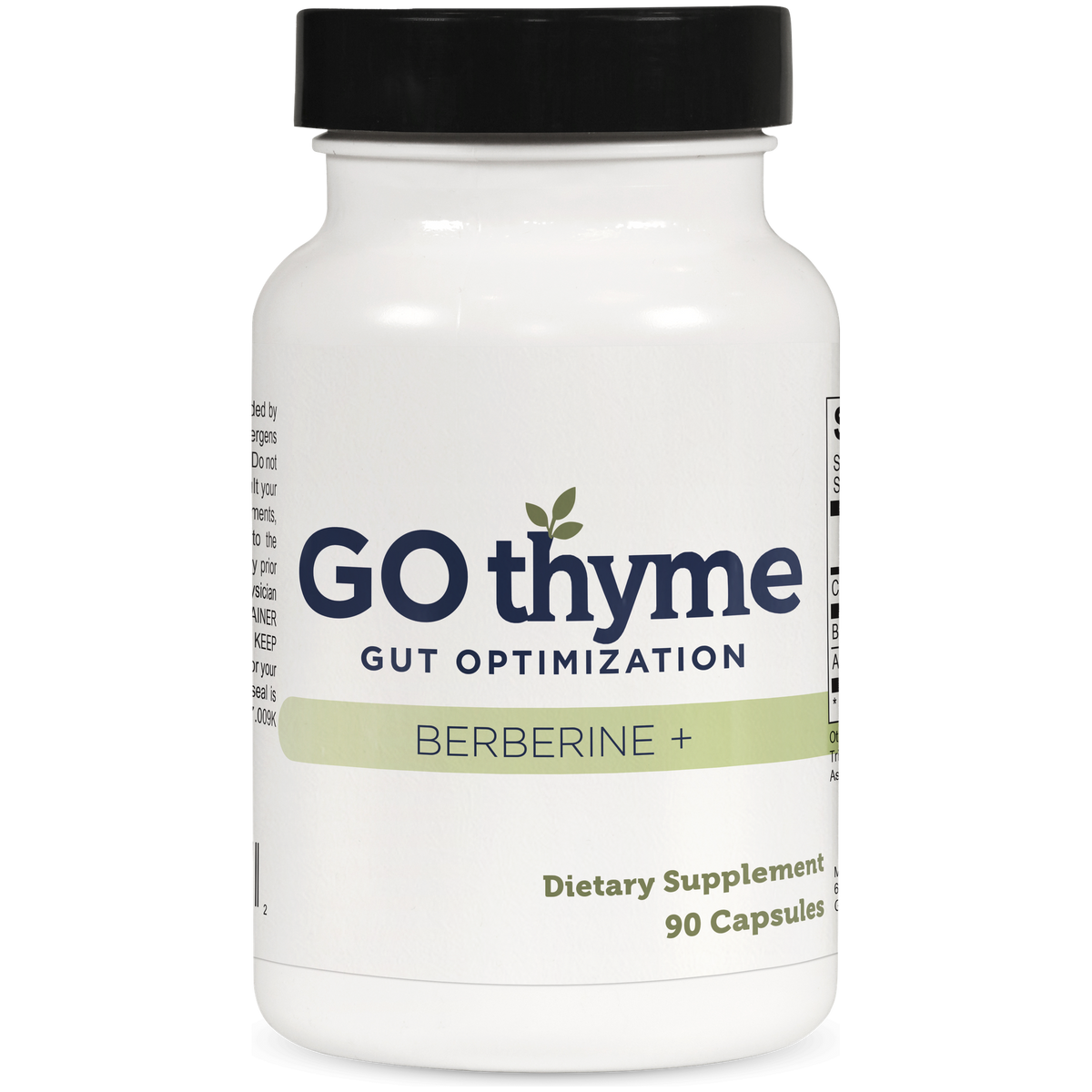 GO thyme Berberine +, bottle of 90 capsules